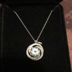Aqua marine and CZ pendant.
